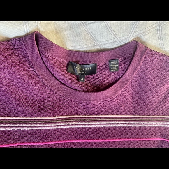 EUC Ted Baker Leytina Striped Peplum sweater, knit top, size Ted 3, US 8-10 - Picture 6 of 9